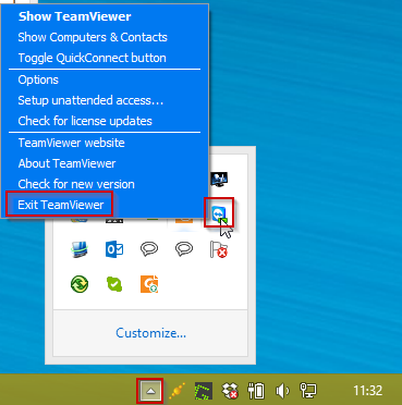 Step 2 : Close Existing TeamViewer Image
